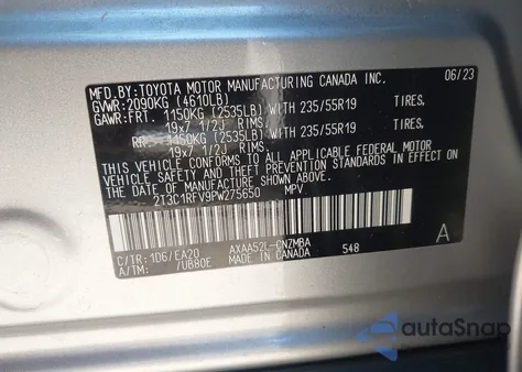 2023 Toyota Rav4 Xle Premium from USA, damaged, VIN 2T3C1RFV9PW275650